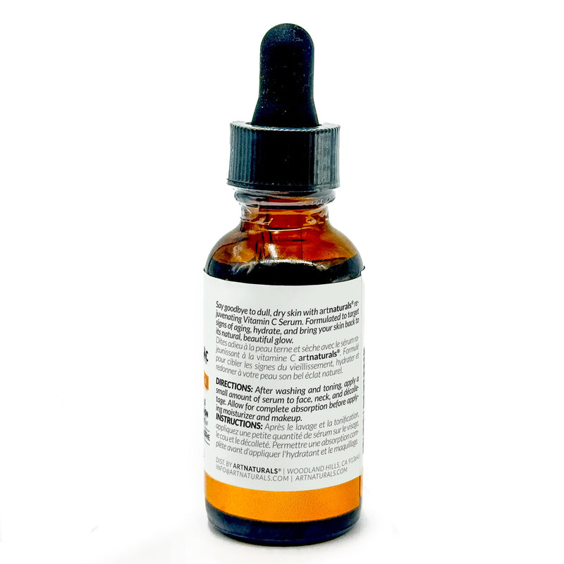 ArtNaturals Vitamin C Serum with Hyaluronic Acid, 1 fl oz | Brightens Complexion, Evens Skin Tone, Smooths Fine Lines, Antioxidant Support, Fast-Absorbing, Radiant-Looking Skin