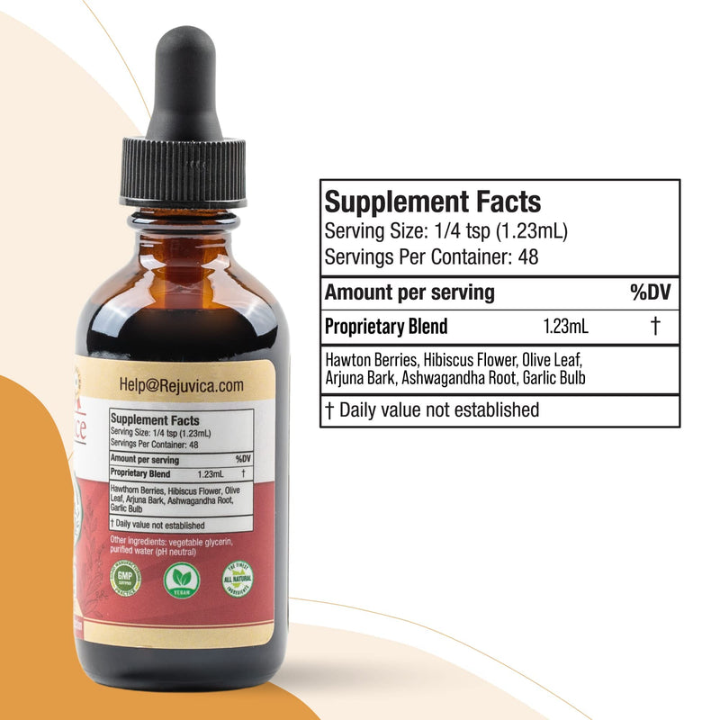 [Australia] - Rejuvica Health CardioVance - Heart Support Supplement - Liquid Delivery for Better Absorption - Hawthorne, Hibiscus, Arjuna, Olive Leaf & More! 1 