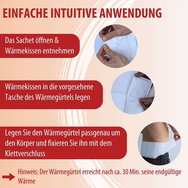 [Australia] - Evolsin® heat belt - 12 hours of therapeutic deep heat for muscular back pain - heat plaster alternative - kidney warmer ready for immediate use - heat compresses without chemicals (6+1 applications) 7 applications 