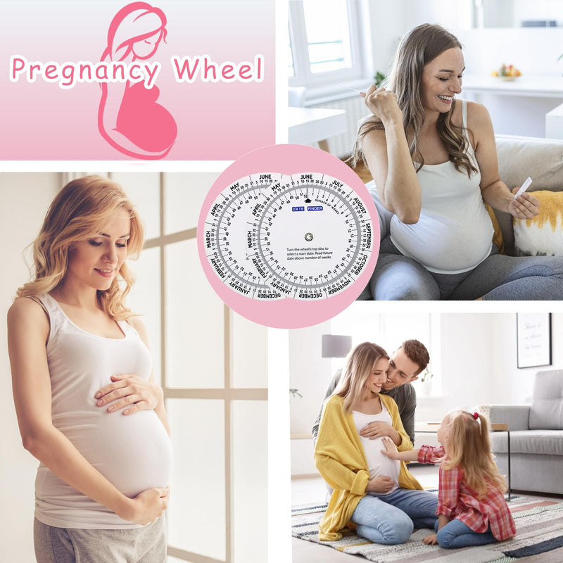 2 PCS Pregnancy Wheel, Due Date Calculator for Pregnant Patients,Pregnancy Wheel Badge Card for OB/GYN, Doctors, Midwives,Nurses and Patients