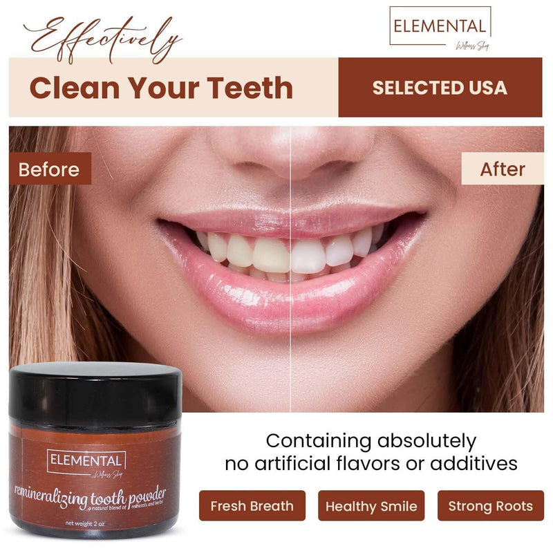 [Australia] - Elemental Wellness, Remineralizing Tooth Powder for Healthy Teeth and Gums - All Natural Tooth Powder, Clove Flavor - Maintains Oral Health - Tooth Powder Remineralizing - No Artificial Flavor, (2 oz) 