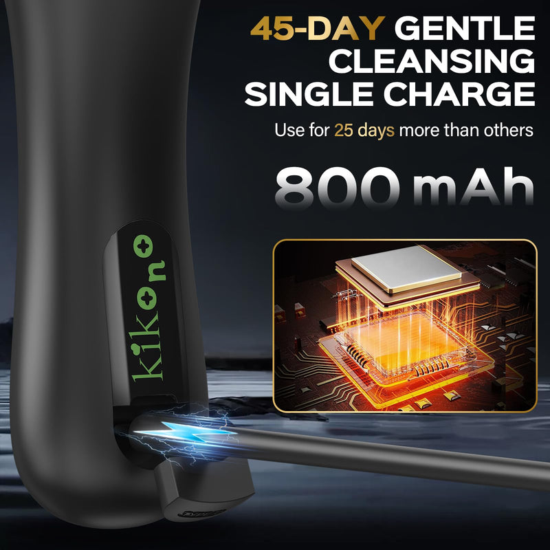 Facial Cleansing Brush with Big Electric Round Brush Head - 2 in 1 Spin and Automatic Foam Patented Tech, Wide Surface Cleaning, Waterproof Rechargeable Face Scrubber for Men and Women