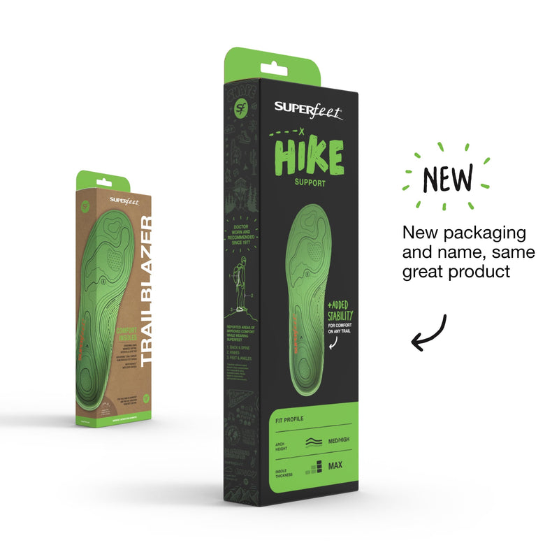 [Australia] - Superfeet Hike Support Insoles - Trim-to-Fit Comfort Carbon Fiber Orthotic Inserts for Hiking Boots or Shoes - Professional Grade - 9.5-11 Men, 10.5-12 Women Pine Men: 9.5 - 11 / Women: 10.5 - 12 
