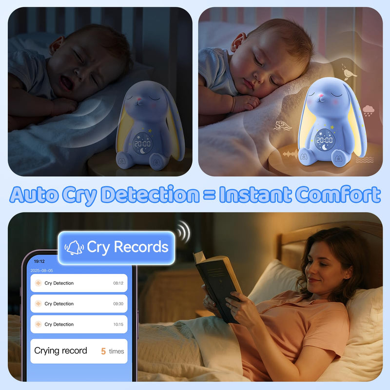 [Australia] - 2025 Mom's Choice Awards | White Noise Sound Machine Baby with Night Light, Cry Detection,100 Soothing Sounds, App Control, 150% Battery Life, 50% Faster Sleep, Newborn Essentials 