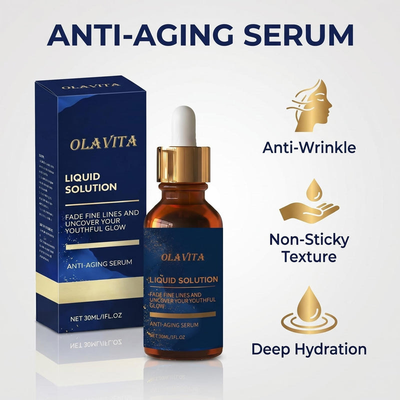 OLAVITA Liquid Solution Anti Aging Serum, Vitamin C Hydration & Skin Care Solution, 2 Pack