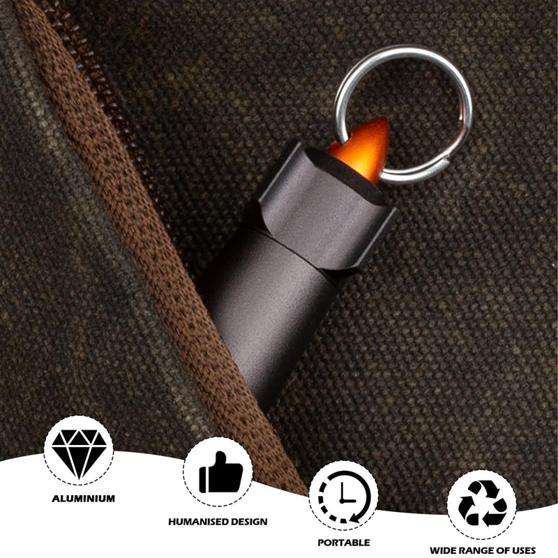 Keychain Pill Box Portable Mini Pill Case Small Aluminum Medicine Holder Pill Storage Box Waterproof Vitamin Aspirin Keyring Container for Outdoor Traveling