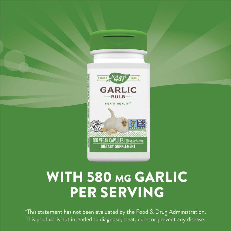 [Australia] - Nature's Way Garlic Bulb, Supports Heart Health*, 100 Vegan Capsules 1 100 Count (Pack of 1) 