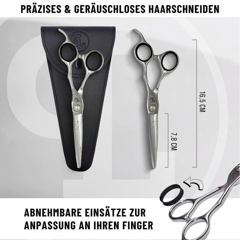 Professional Hair Cutting Scissors 6.5" - German High Carbon Steel Barber Shears with Convex Blades, Ergonomic Design for Salon & Home Use - Pius Lang