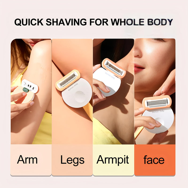 [Australia] - Women's 5-Blade Travel Razor with Case – Includes Handle + 5 Refills – Compact, Extra Smooth Shaving for On-The-Go – Travel Size Toiletries Essential 