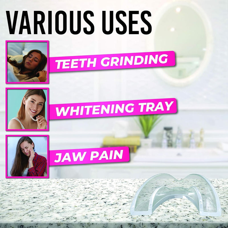 [Australia] - HONEYBULL Anti Grinding Guard Set | Comes in 2 Sizes for Light and Heavy Grinding | Comfortable Custom Mouth Guard for Nighttime Teeth Grinding (Thick, 6, Count) Thick 