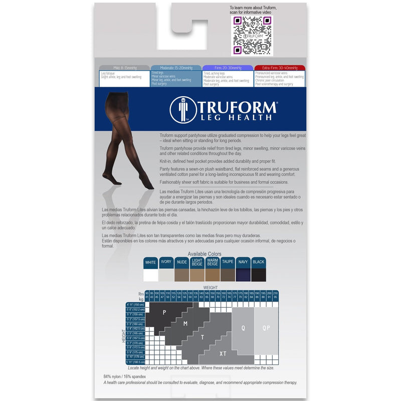 [Australia] - Truform Sheer Maternity Pantyhose, 15-20 mmHg Compression, Tummy Support, 20 Denier, Beige, Tall 
