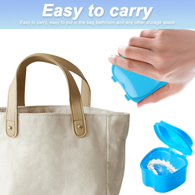 [Australia] - Pack of 2 denture box, denture container, denture box, tooth splint box, braces box, portable braces box, storage box, container for false teeth, denture cleaner box 