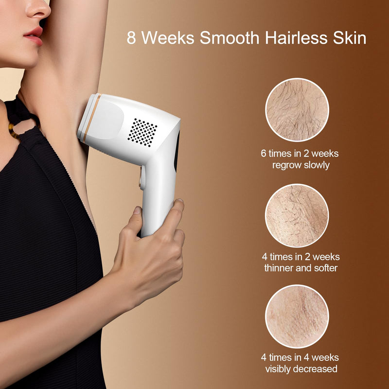 [Australia] - IPL hair removal device with infinite light pulses and 2 attachments laser hair removal device for face body bikini area armpits white 