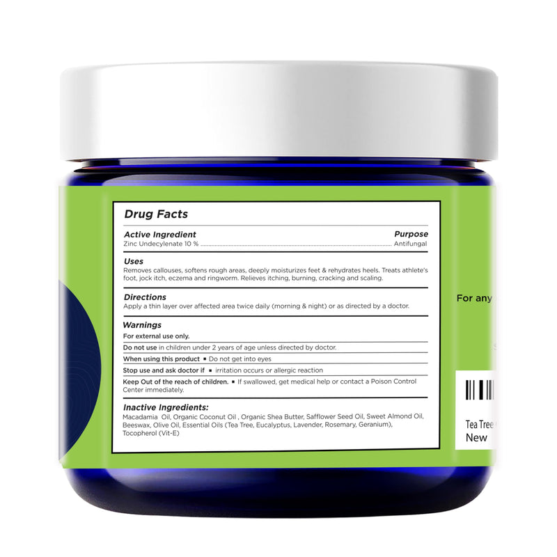 Antifungal Cream - For Itchy Feet and Skin Fungus Relief - Extra Strength Treatment for Athlete’s Foot, Ringworm, and Jock Itch. Moisturizer for Dry Cracked Feet infused with Tea Tree Oil Made in USA Foot Balm 2 Ounce (Pack of 1)