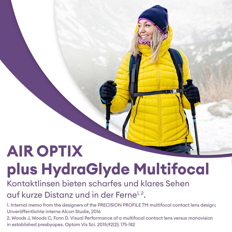 [Australia] - Air Optix plus HydraGlyde multifocal monthly lenses soft, 6 pieces, BC 8.6 mm, DIA 14.2 mm, ADD HIGH, -3.25 diopters 8.6 millimeters 14.2 millimeters high Unknown 