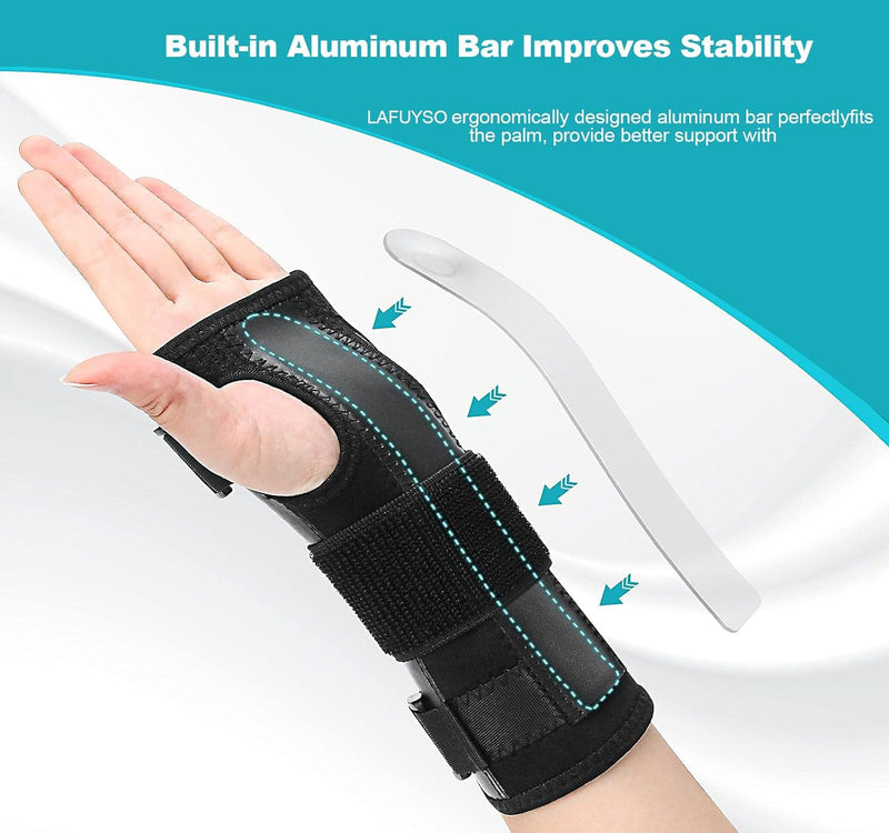 [Australia] - Actesso Breathable Wrist Support Brace Splint - Ideal for Carpal Tunnel, Sprains, and Tendonitis (Black, Large Right) Black L (Pack of 1) 