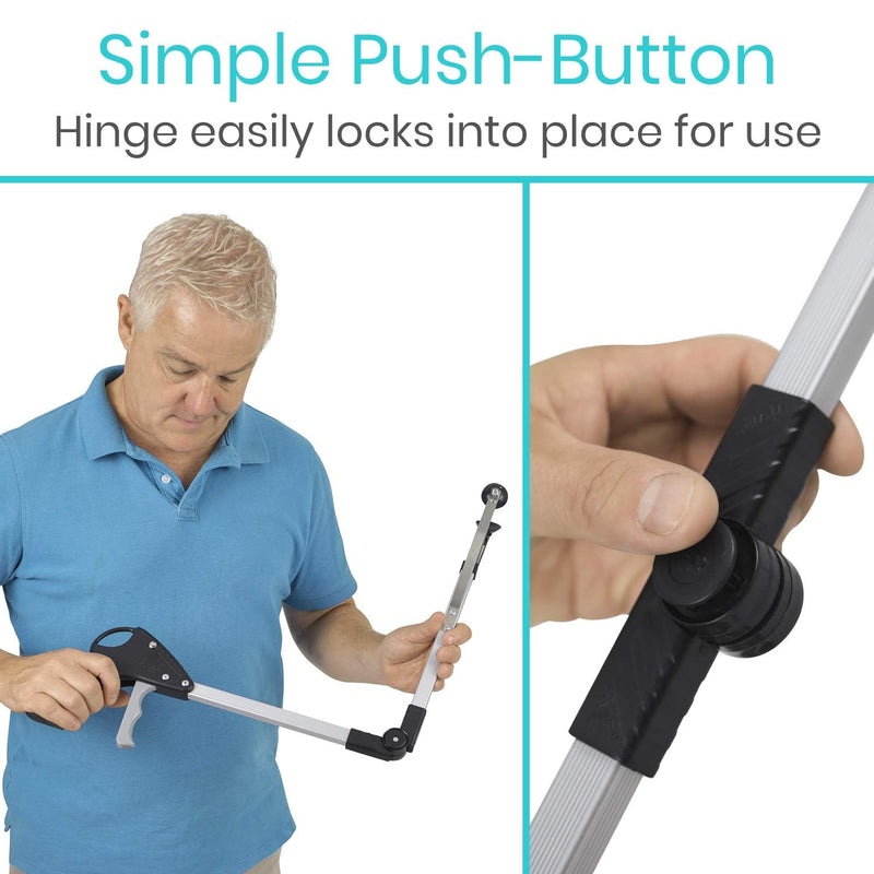 [Australia] - Vive Foldable Suction Reacher Grabber Tool for Elderly (1) - 32 Inches Long Reach Grabber Claw - Pick Up Grab Tool - Reachers for Disabled & Seniors Heavy Duty - Trash, Garbage, Cups Picker Assist 1 