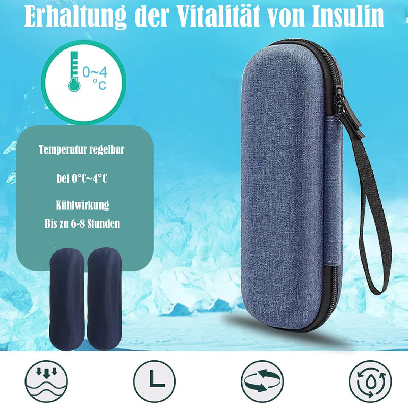 [Australia] - Insulin Cooler Bag, Insulin Pen Bag, Medicine Bag Travel, Insulin Cooler Bag Travel Bag, Insulin Pen Cooler Bag with 2 Ice Packs, Medication Cooler Box When Traveling 