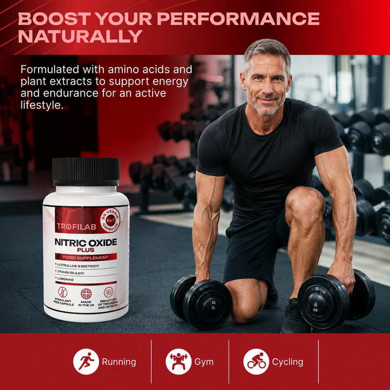 5,900mg Nitric Oxide Plus – Energy, Pump & Endurance - Performance Formula with L-Arginine, L-Citrulline & Beetroot Extract – 90 Capsules - UK Brand