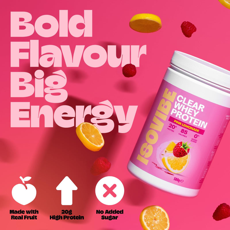 Clear Whey Protein Powder Pink Lemonade (20 Servings) Refreshing Protein Water | Zero Added Sugar | High Protein 20g Per Serving 20 Servings