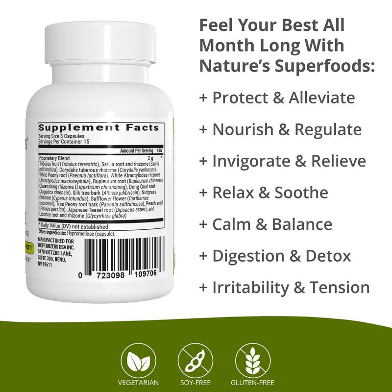 [Australia] - BIOptimizers - Cycle Support - Period Support Supplement for Women - Bloating and Cramping Menstrual Relief - 45 Capsules 45 Count (Pack of 1) 
