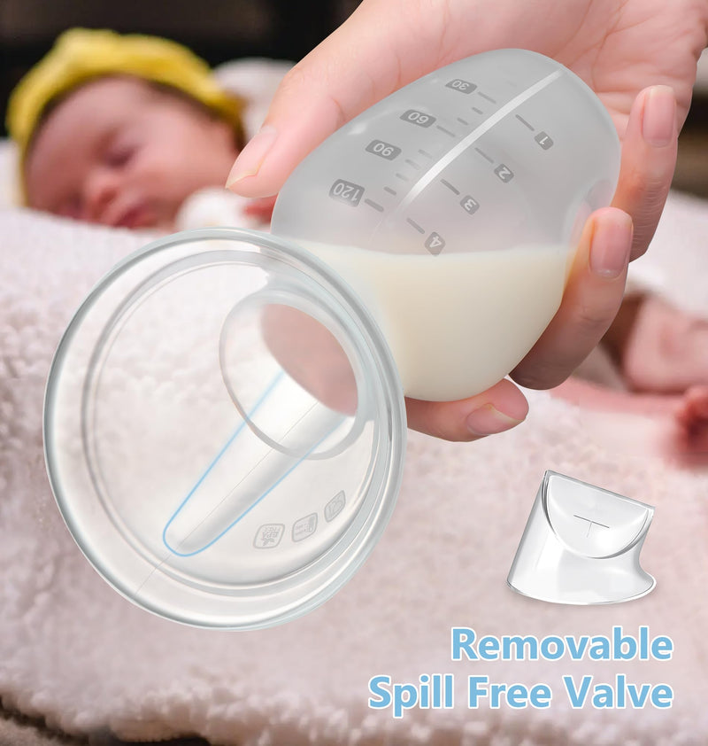 [Australia] - Manual Breast Pump for Breastfeeding Essentials,Colostrum Collector with Spill Free Valve,Cap,Silicone,Clear,4oz Clear/4oz 