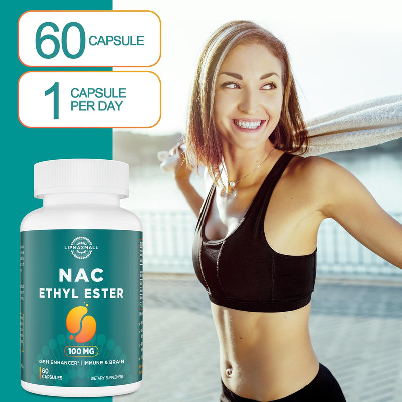[Australia] - N-Acetyl Cysteine Ethyl Ester 100mg-More Absorption Than 1000mg NAC-with Glycine 600mg-Benefit Glutathione-Good for Immune System & Antioxidant for Adults,NACET(60 Capsules-2 Pack) 60 Count (Pack of 2) 