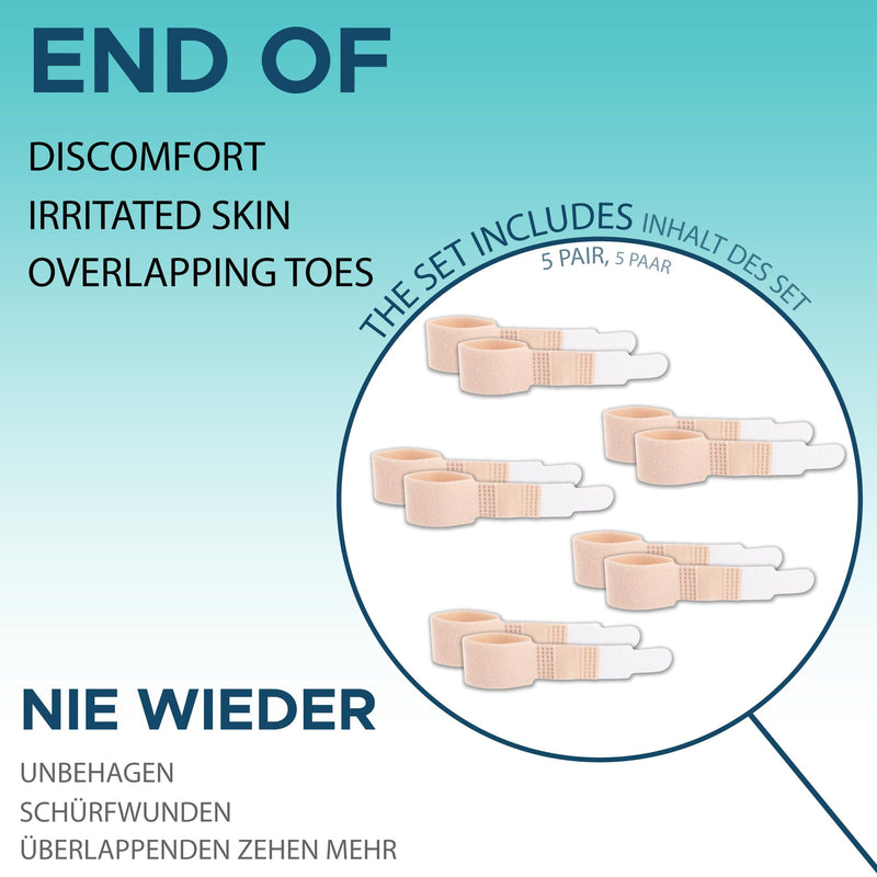 [Australia] - HALUTO 10 pieces hammer toe correction toe bandage - hammer toe correction toe stretcher, splint toes, fingers, callus toes, hammer toe pads, hallux band, toe splint 10 pieces 