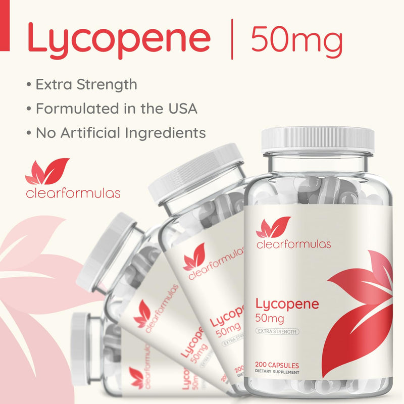 [Australia] - Lycopene 50mg 200 Vegetarian Capsules (Non-GMO & Gluten Free) 