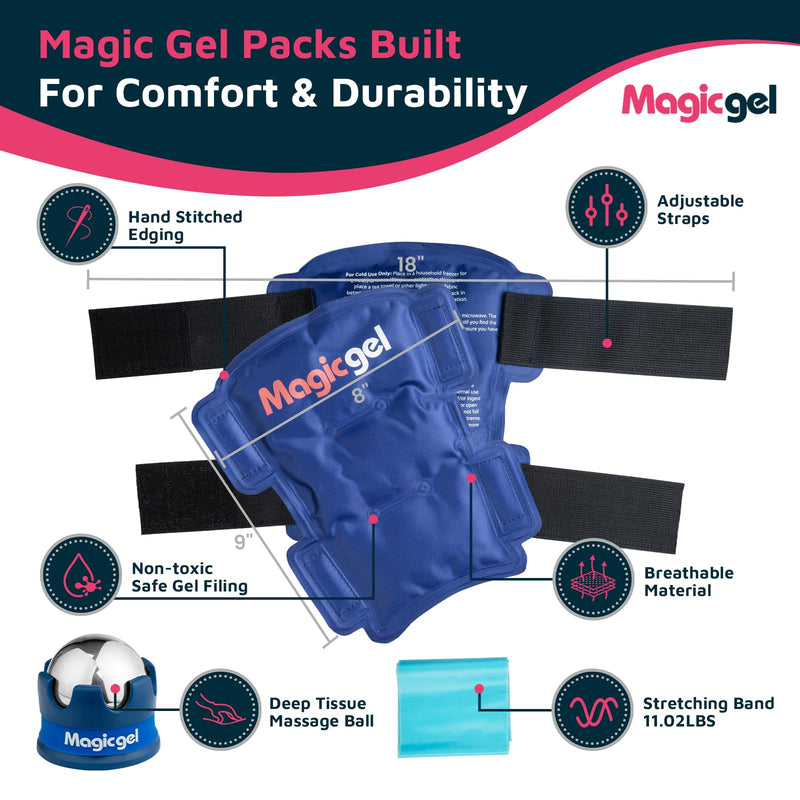 [Australia] - Shin Splint Relief: Hot & Cold Packs, Cryoball & Stretch Bands for Shin Splints | Hot & Cold Therapy for Leg Pain Relief | by Magic Gel Shin Ice Pack 