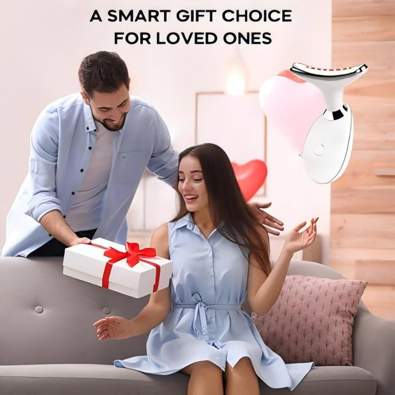 [Australia] - Red Light Therapy for Face, 7 Color LED Facial Light Therapy Wand for Skin Care at Home Blue Light Therapy Face Massager Tool for Neck (White) White 