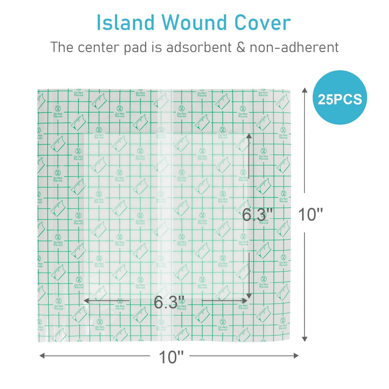 [Australia] - 25 Pcs Waterproof Ostomy Bag Shower Cover 10"x10", Stoma Bath Protector Shield Film Adhesive Dressing Bandage for Ostomy Supply Guard Accessory 