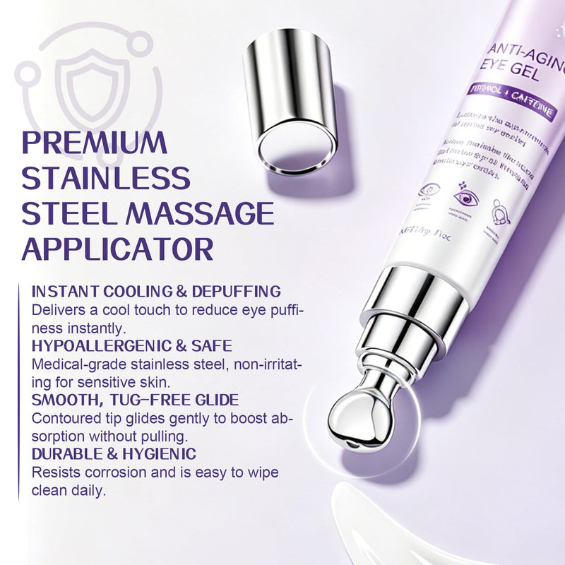 Caffeine & Retinol Vitamin A Eye Serum, Fast Absorbing Under Eye Serum for Puffy Eyes, Dark Circles, Fine Lines & Wrinkles, Hydrating Daily Eye Care 1