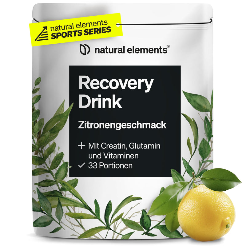 [Australia] - Recovery Drink Lemon - 1000g - regeneration drink with maltodextrin, whey protein, creatine, EAAs, L-glutamine, vitamins and minerals - magnesium and zinc - produced in Germany 