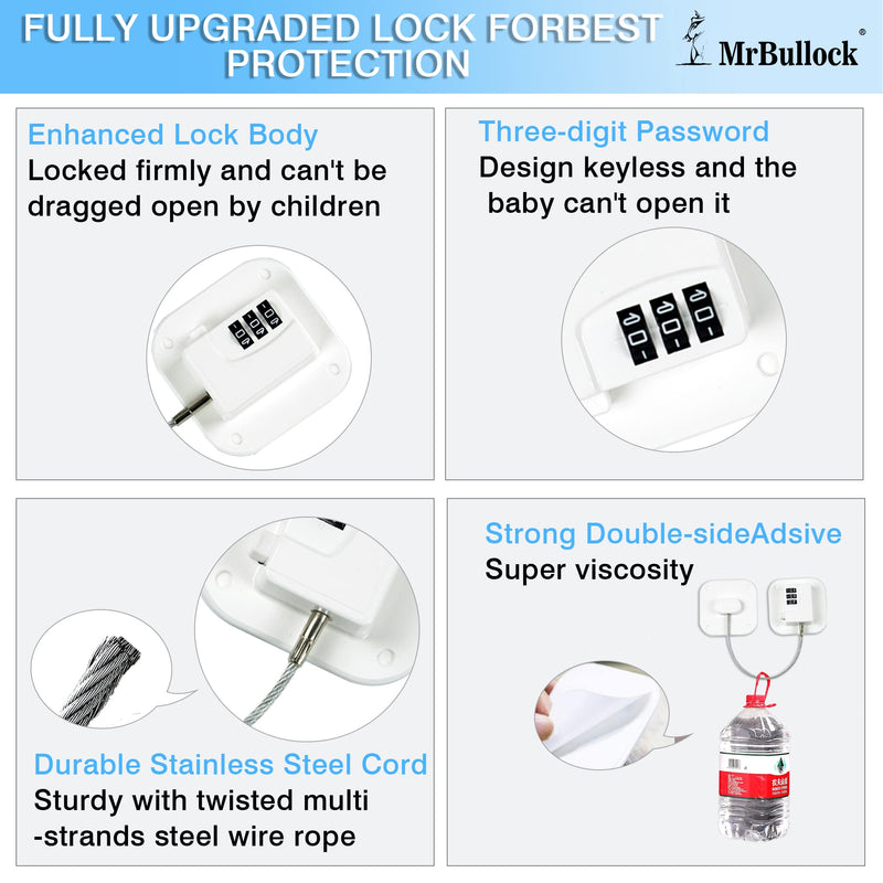 [Australia] - Refrigerator Lock Fridge Locks for Kids Keyless Child Safety Cabinet Locks for Cabinets Closets Drawers Window Electrical Appliances White 1 Pack 