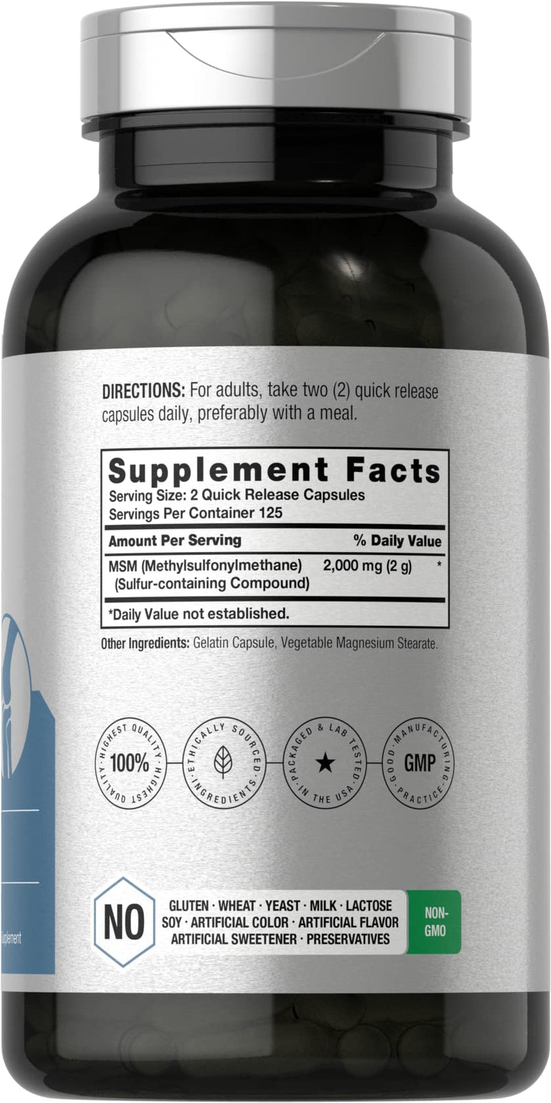 [Australia] - Horb√§ach MSM Supplement Capsules | 2000mg | 250 Count | Non-GMO and Gluten Free Formula | Methylsulfonylmethane 