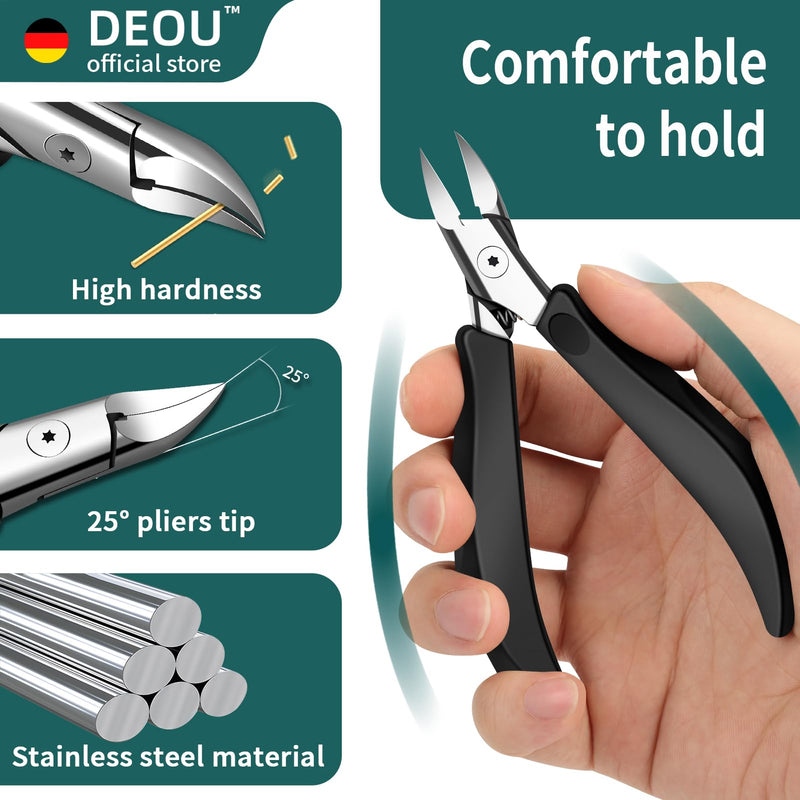 DEOU Toenail Clippers Blade for Ingrown and Thick Nails Stainless Steel Pedicure Tools at Home ingrown toenail Treatment Professional Podiatrist Nail Clippers with Upgraded Handle (Eagle Beak Pliers) Eagle Beak Pliers