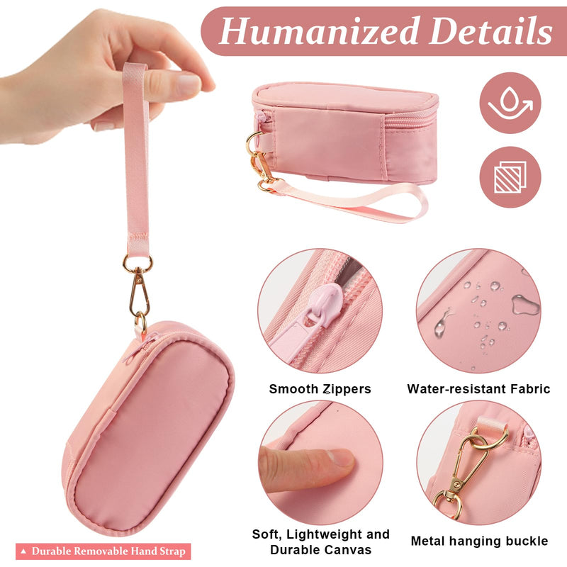 Weekly Pill Organizer 2 Times a Day, Travel Pill Box 7 Day with Large Opening, Pill Case with Handle, Pill Dispenser Medicine Organizer for Vitamins, Fish Oils, Medications, Supplements (Pink, Small) Pink