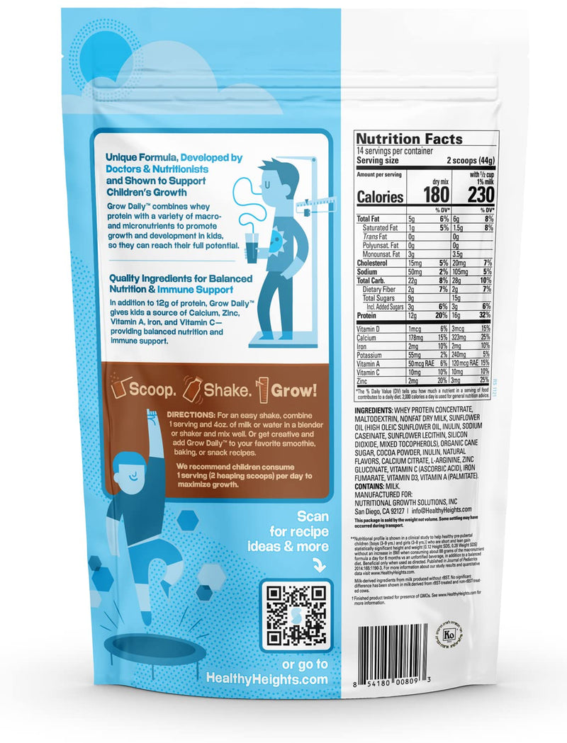 [Australia] - Healthy Height Grow Daily 3 Protein Powder (Chocolate) - Developed by Pediatricians - High in Protein Nutritional Shake - Contains Key Vitamins & Minerals Chocolate 1.3 Pound (Pack of 1) 