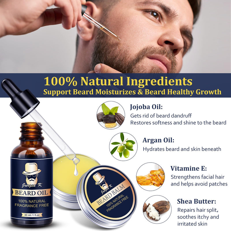 [Australia] - Gifts for Men, Beard Kit for Men's Daily Grooming, Moisturize & Soften Facial Hair, Anniversary | Birthday Gifts | Christmas Gifts, Stocking Stuffers for Adult Men Husband Dad Boyfriend Beard Grooming 