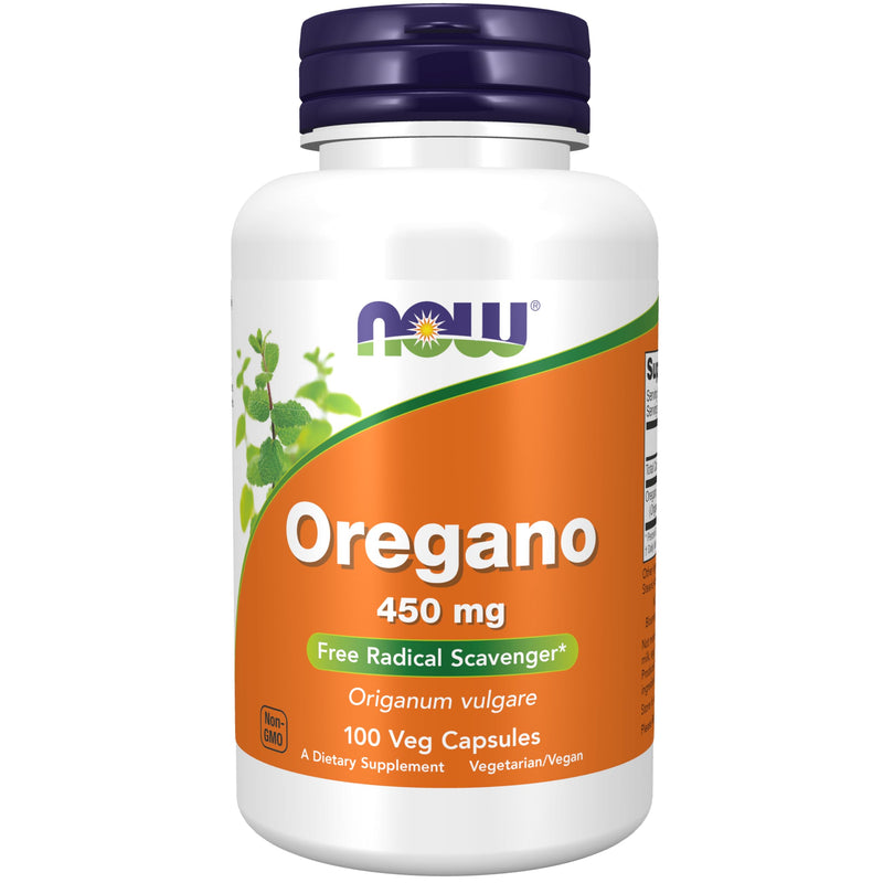 NOW Supplements, Oregano (Origanum vulgare) 450 mg, Free Radical Scavenger*, 100 Veg Capsules