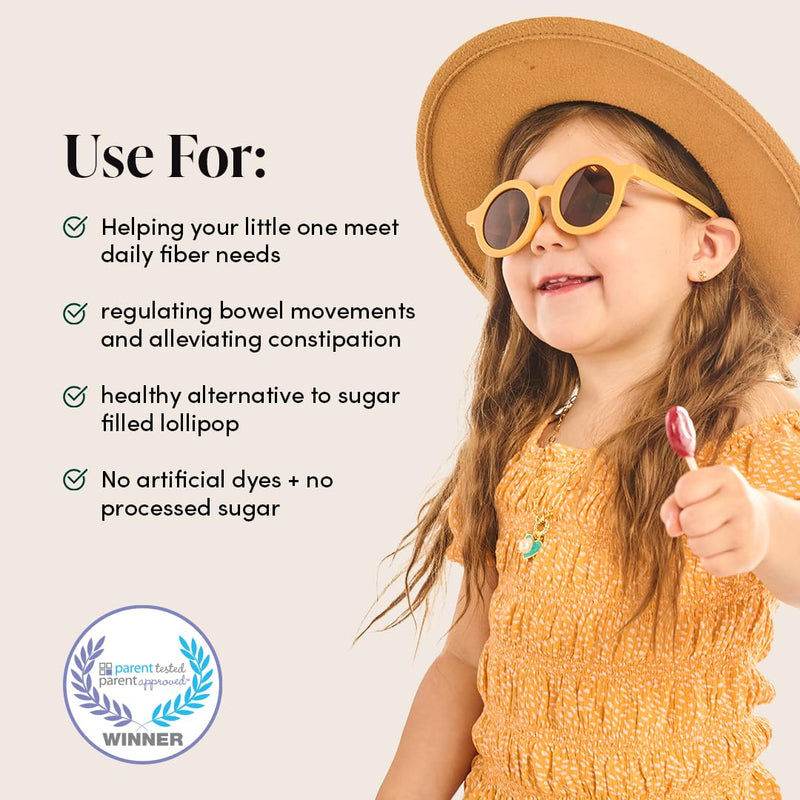 [Australia] - Kids Prebiotic Fiber Lollipops by Beekeeper's Naturals - Doctor Formulated Fiber Supplement, Supports Digestive Regularity, 3g of Fiber & Honey, Raspberry Blast & Sweet Cherry Variety Pack, 15 ct 