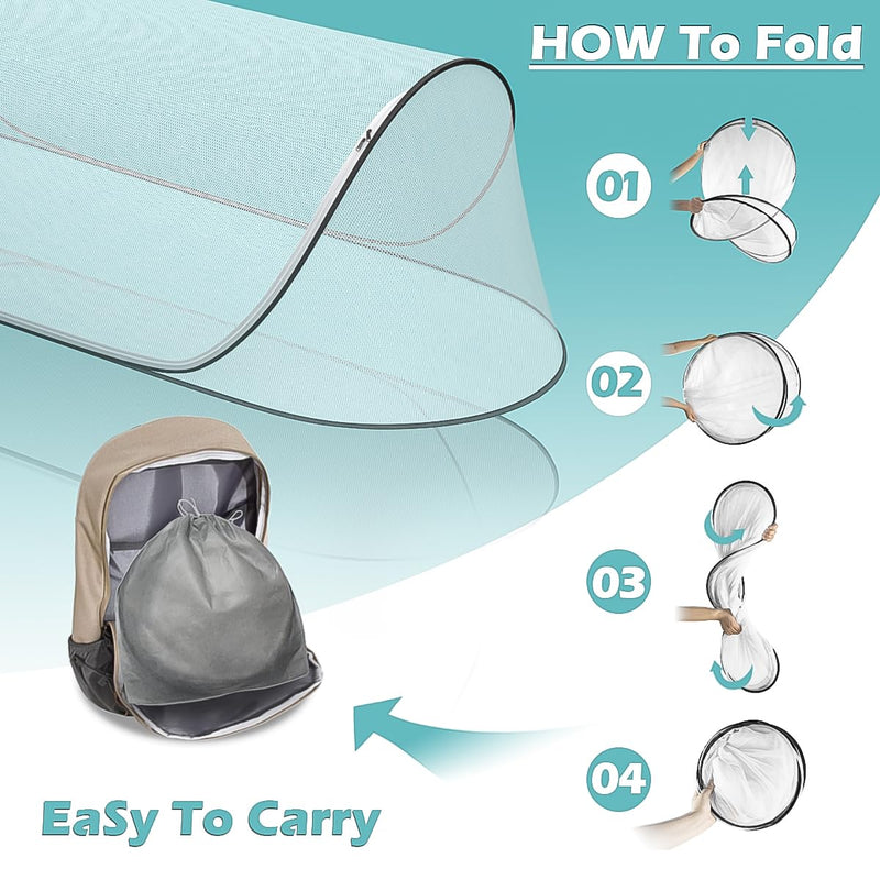 [Australia] - 78 * 31 * 22Large Pop-Up Mosquito Net, Lightweight, Breathable, and Soft Convenient Mesh Tent,Foldable and Durable,Mosquito Net for Bed,Apply to Outdoor Athletes, Camping, Beach,Starlit Sky of Night. 