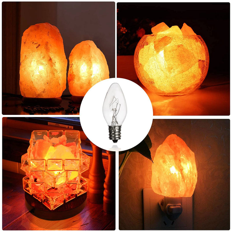 [Australia] - Salt Lamp Light Bulbs 15 Watt 6 Pack, Himalayan Salt Lamp Original Replacement Bulbs E12 Socket Long Lasting Incandescent Bulbs 6 Count (Pack of 1) 