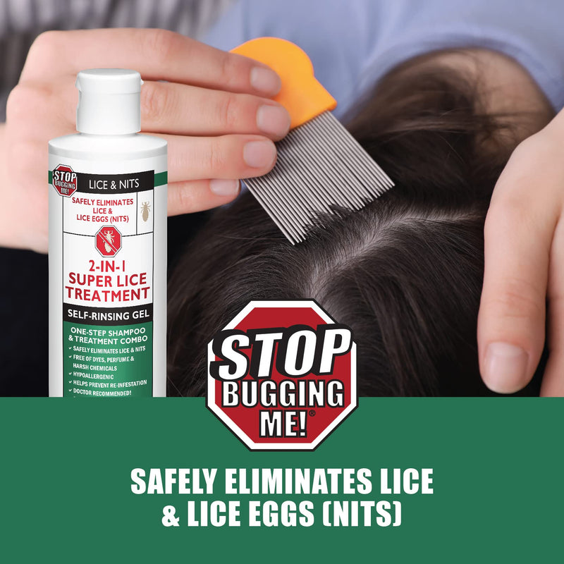 [Australia] - Stop Bugging Me! All-Natural 2-in-1 Super Lice Treatment Gel Shampoo, 8 oz | Safely Eliminates Lice and Lice Eggs 