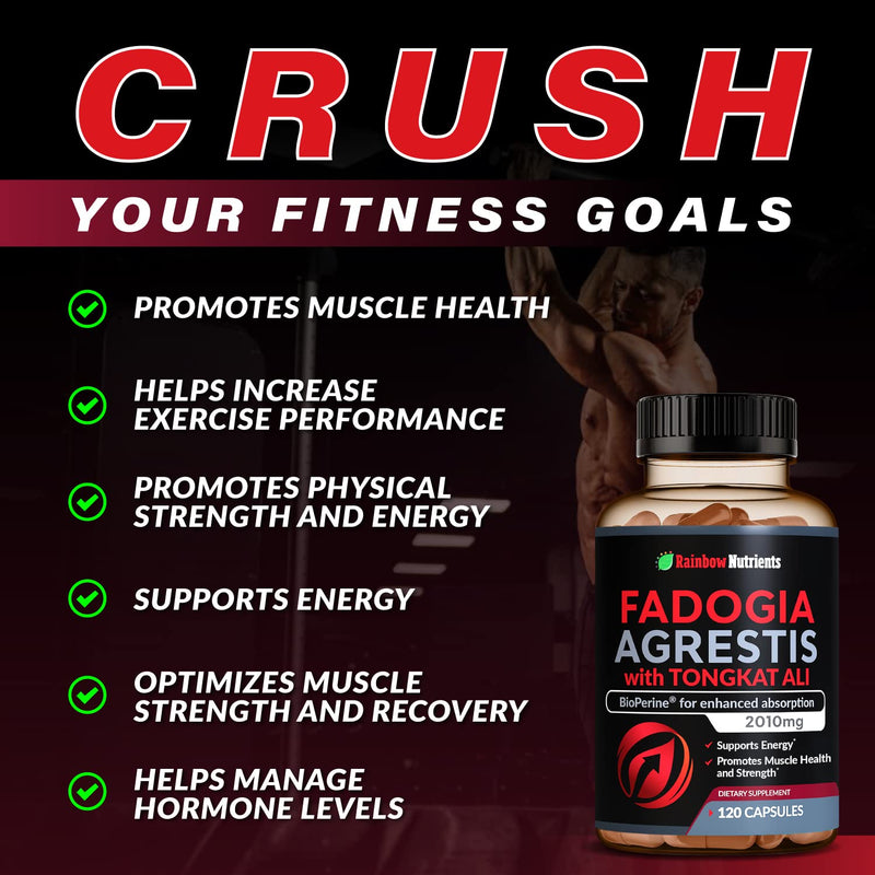 [Australia] - Fadogia Agrestis 15,000mg + Tongkat Ali 100,000mg + BioPerine® [Highest Purity] - Supports Stamina, Strength, Muscle Health & Recovery, Drive & Performance - Non-GMO & Made in USA - 120 capsules 