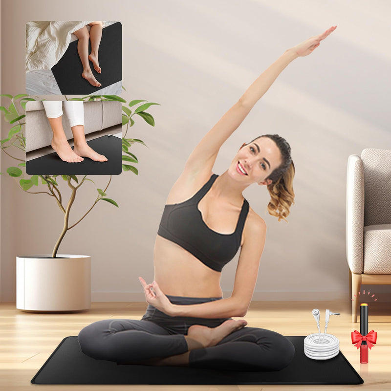 [Australia] - Grounding Mat for Work, Earth Grounding Pad with Conductivity Test Pen & 15ft Grounding Cord, Grounded Mats for Pain Relief, Muscle Relaxation, Indoor Grounding at Home, Office, Work. (10x26.7in) 