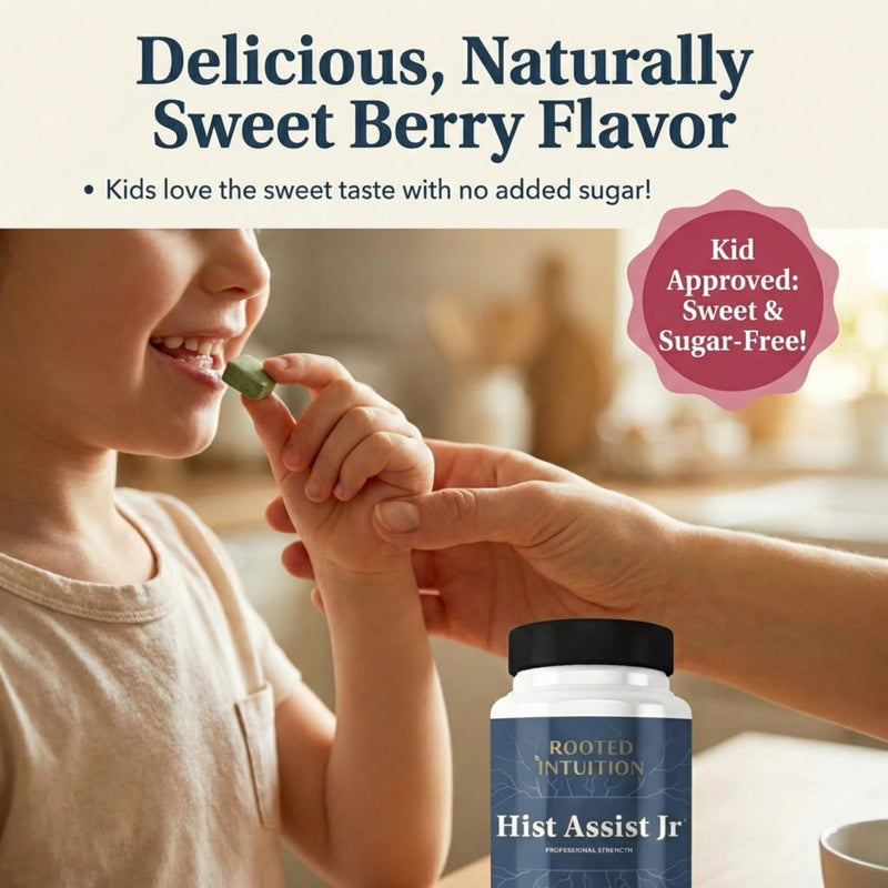 Hist Assist Jr – Kids Chewable Seasonal Support with Quercetin, NAC, Bromelain & Vitamin C | Tasty Berry Flavor | Non-GMO, Gluten Free | 60 Chewable Tablets