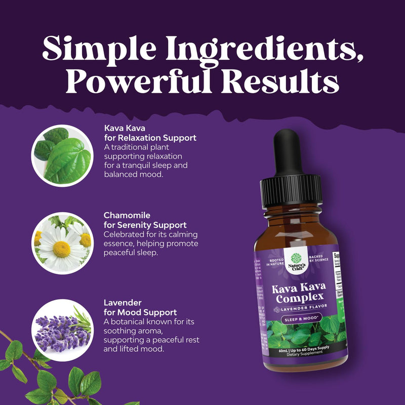[Australia] - Potent Liquid Kava Kava Drops - Calming High Concentration Kava Extract with Chamomile and Lavender - Tasty Adaptogen Drops Mood Support Supplement with Kava Root - Vegan Non GMO and Alcohol Free 