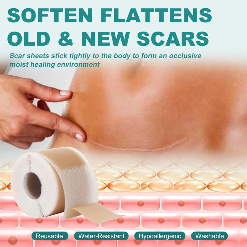 [Australia] - Silicone Scar Sheets, Silicone Scar Tape(1.6"x 158"), Scar Tape for Scar Removal Treatment, Reusable Silicone Scar Strips for Surgical, C-Section, Keloid, Burn, Acne, Surgical Scars 1.6"x 158" 